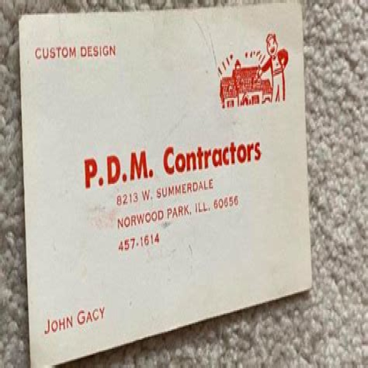 John Wayne Gacy's Business Card Unearthed by Reddit User