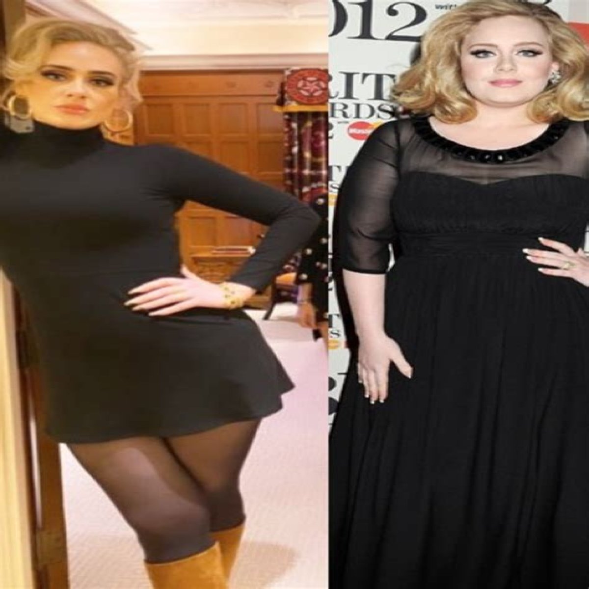 What did Adele look like before and after weight loss?